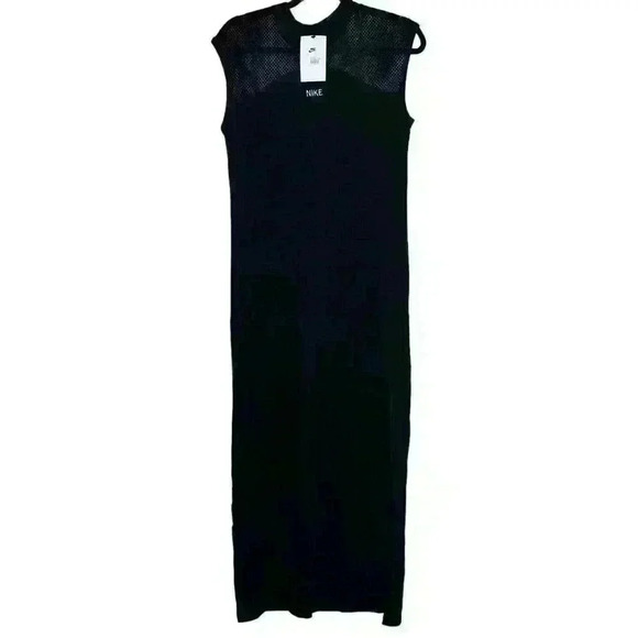 Nike Sportswear Sz XS Sleeveless 100% Cotton Maxi Dress Casual Cruise Athleisure - Picture 1 of 12